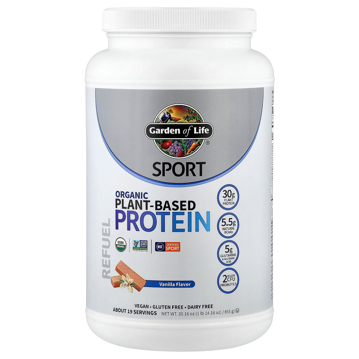 Garden of Life SPORT Organic Plant-Based Protein, Vanilla
