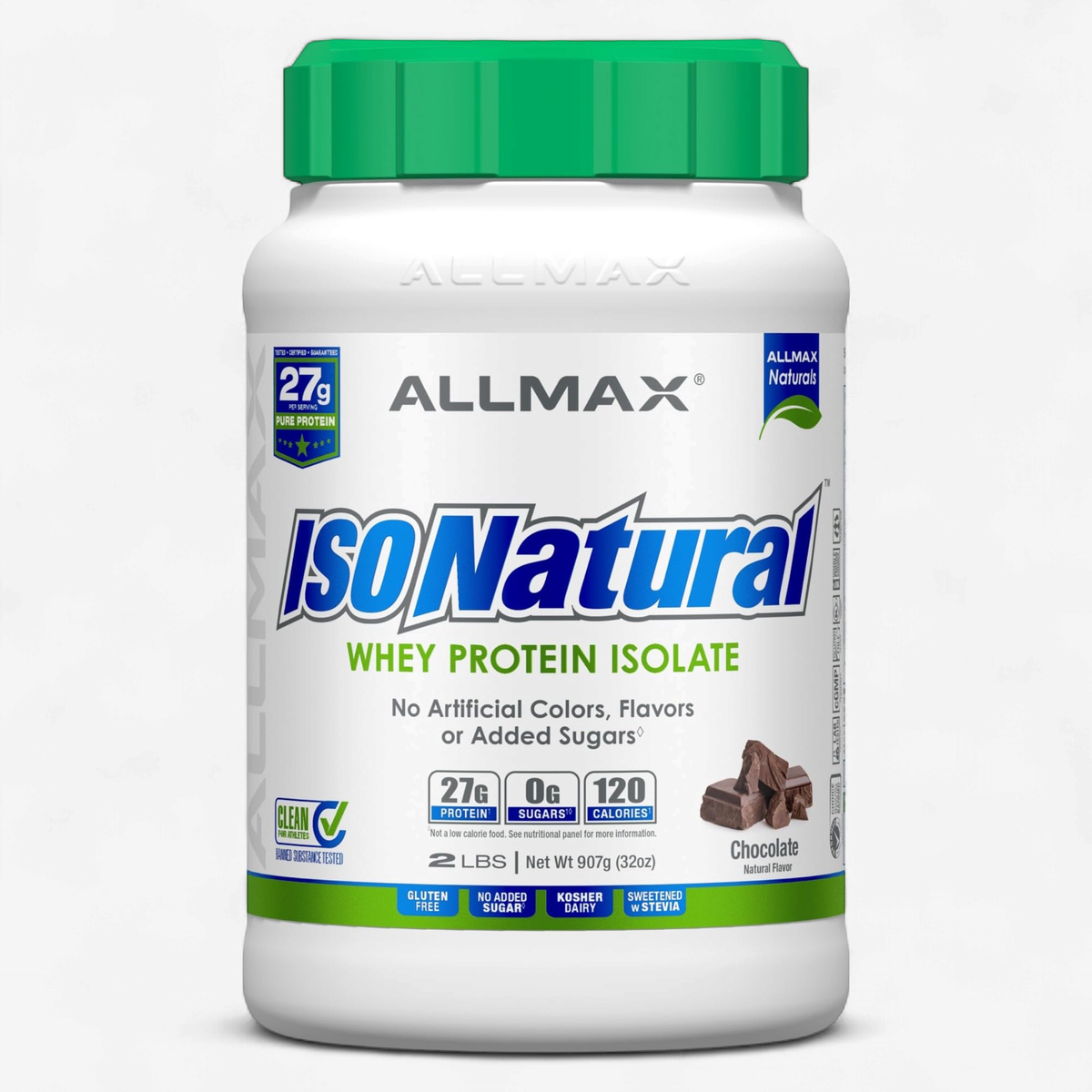 ALLMAX IsoNatural 2lbs Whey Protein Powder Isolate 2 Flavors