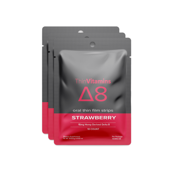 ThinVitamins Strawberry Delta 8 Oral Film Strips 15mg