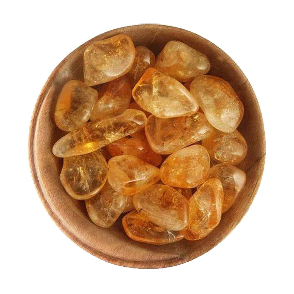 Crystals, Stones & Gems | Yellow Hematoid Quartz | Polished Stone on white background