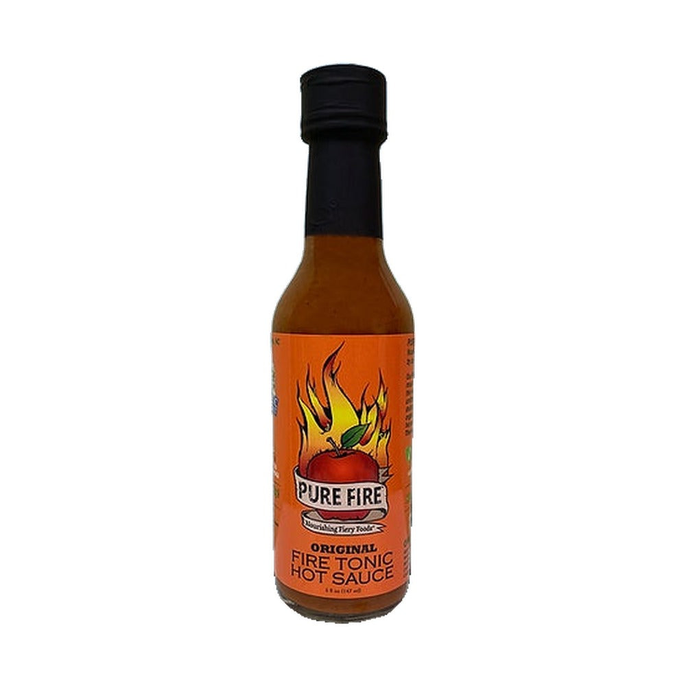 Pure Fire Foods Fire Tonic Healthy HOT Sauce on white background