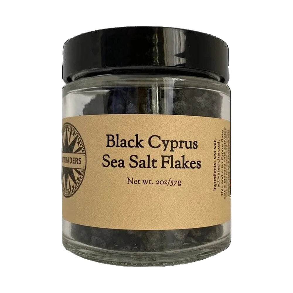 Salt Traders Black Cyprus Sea Salt Flakes on white background